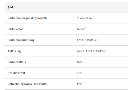 PEAQ Monitor 24 Zoll